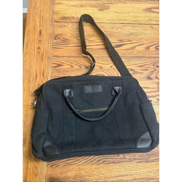 Mountain Buggy Black Cotton and Leather Satchel Bag - Picture 1 of 6
